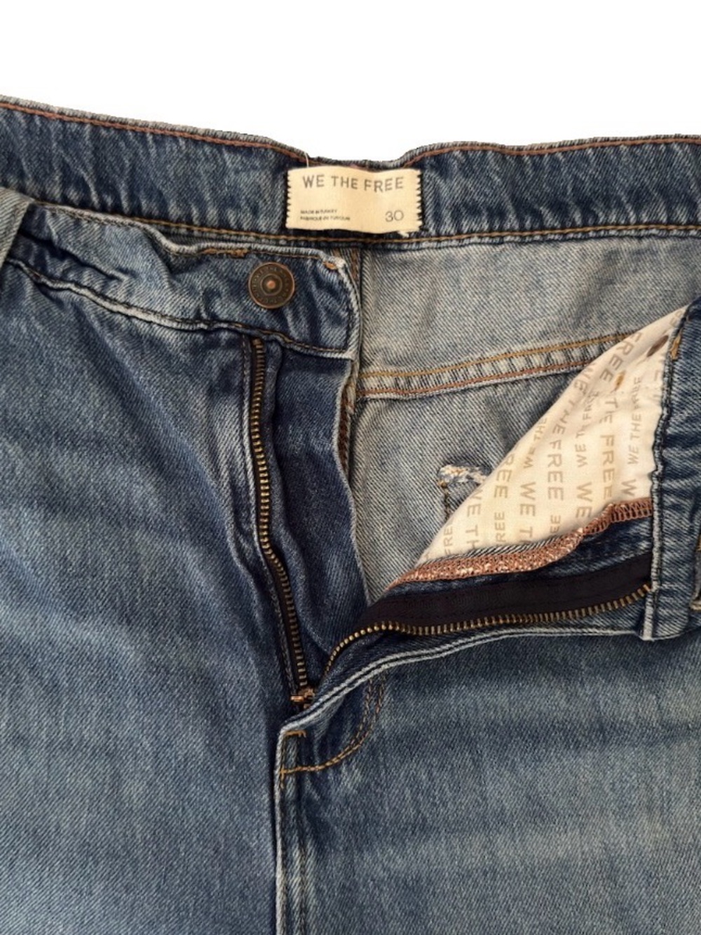 Free People We The Free Medium Wash Wide Leg Denim Jeans Women’s Size 30